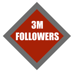 Bold 3M Followers text in vibrant red background, perfect for celebrating social media milestones. Ideal for promotional graphics, digital marketing, or influencer branding content. yOUTUBE THUMBNAILS