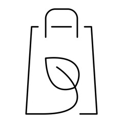 Eco Shopping Bag Editable Line Icons. Green Technology, Net Zero, Carbon Neutral and Environmental Sustainability Concept in Minimal Style. Thin Outline Icons Collection