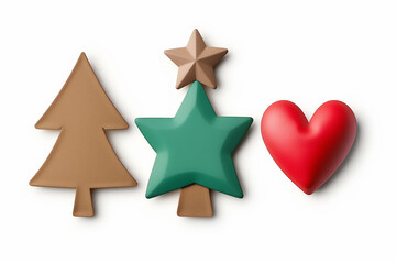 Obraz premium creative card with red green heart and star
