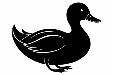  Duck silhouette black color vector art illustration