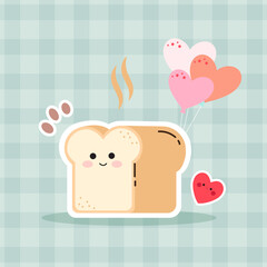 Hand drawn cute sweet bread background 4