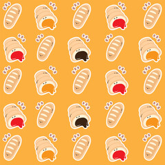 Hand drawn cute sweet bread background 3