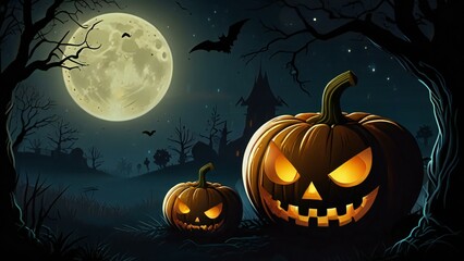 Fototapeta premium halloween background with pumpkin