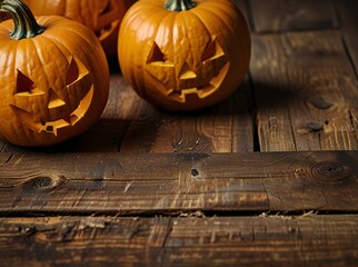 halloween pumpkin on wood background