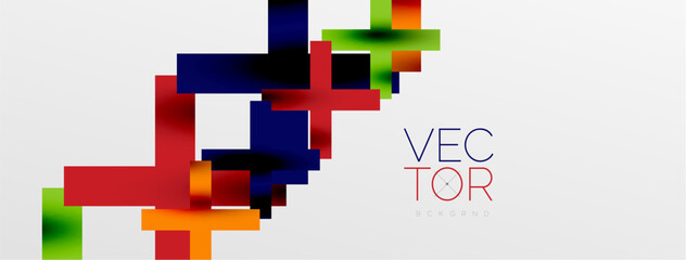 Obraz premium Colorful squares, lines minimal abstract background. Vector Illustration For Wallpaper, Banner, Background, Card, Book Illustration, landing page