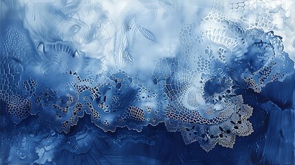 Cyanotype print in blue shade