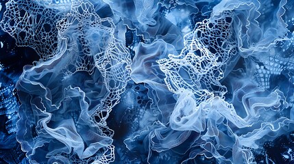 Cyanotype print in blue shade