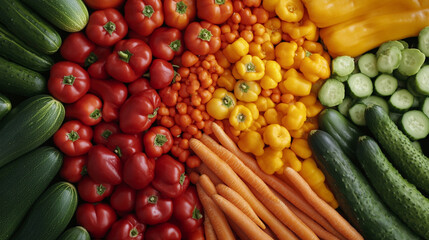 Vibrant Fresh Vegetables Arranged in