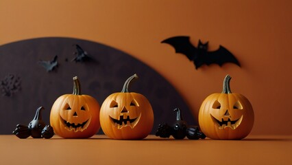 halloween background with pumpkin