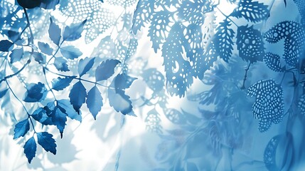 Cyanotype print in blue shade