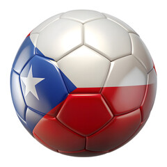 3d soccer ball with the flag of chilean isolated on transparent background