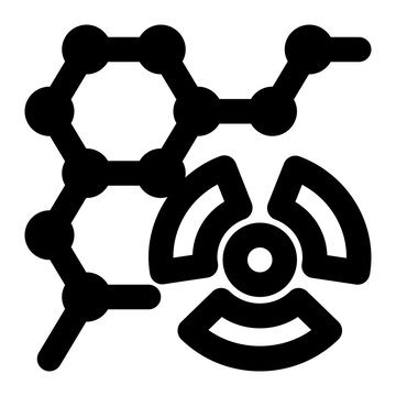 black molecule and radiation symbol clip art preview