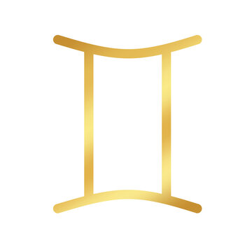 luxury gold line gemini Zodiac symbol for astrological calendar horoscope Vector design element png transparent