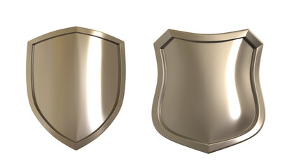 Metal shield on transparent background