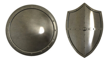 Metal shield on transparent background