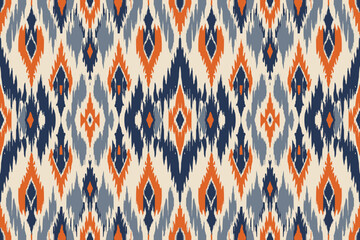 Ethnic abstract ikat art. Seamless pattern in tribal, folk embroidery, and Mexican style. Aztec geometric art ornament print.Design for carpet, wallpaper, clothing, wrapping, fabric, cover, textile