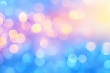 Obraz premium Defocused abstract blue bokeh background pastel colored, flare from lights, color gradient, blurred round bokeh as holiday texture. with generative ai