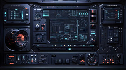 Futuristic Technology Control Panel - 3D Illustration