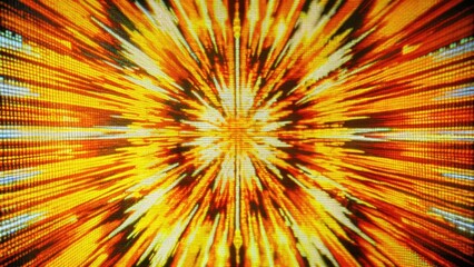 An explosion of vibrant yellow and orange lights.