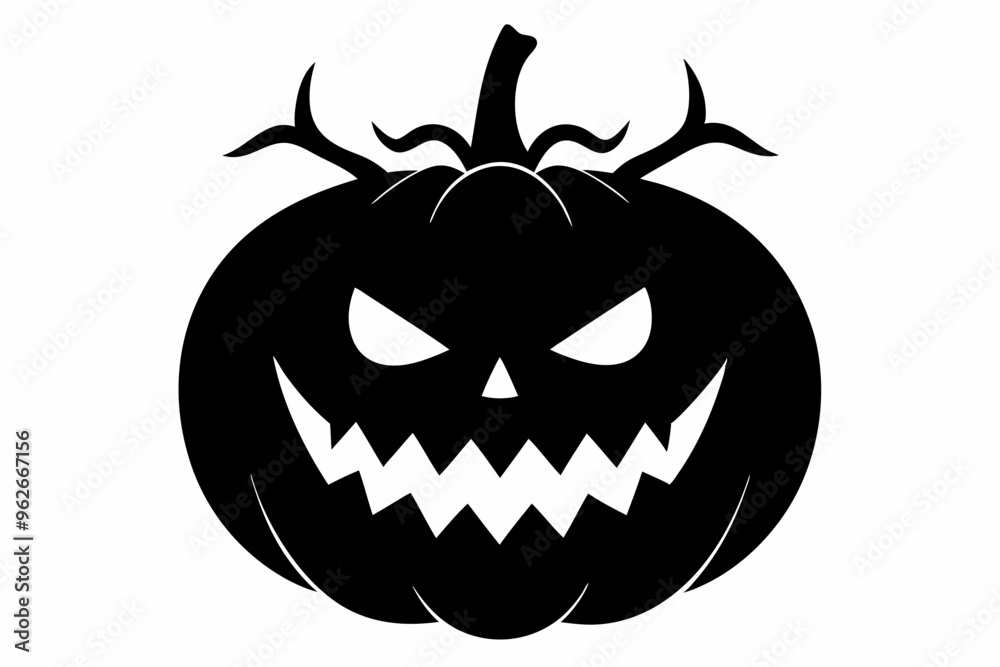 Wall mural halloween pumpkin icon, halloween pumpkin silhouette vector