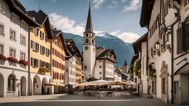 St martin church in the background at Chur, Switzerland, switzerland travel guide, beautiful places in switzerland, best spots to visit in switzerland, besat spots to visit in switzerland