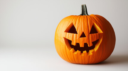 Classic Jack-o'-Lantern on White Background
