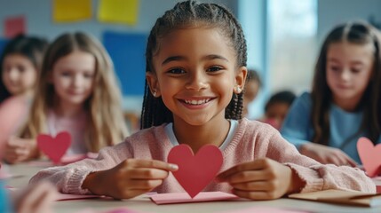 Student with Paper Heart