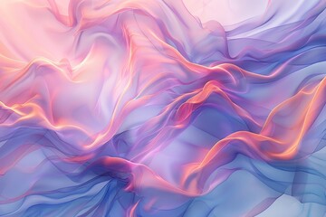 Obraz premium Subtle Waves Abstract Fluid Shapes in Delicate Pastel Tones