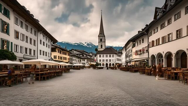 St martin church in the background at Chur, Switzerland, switzerland travel guide, beautiful places in switzerland, best spots to visit in switzerland, besat spots to visit in switzerland