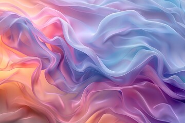 Obraz premium Graceful Movement Abstract Shapes in Gentle Pastel Tones