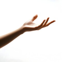 Graceful Arm Reaching from the Side with Elegant Lighting and White Background