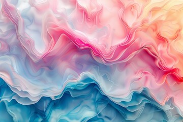 Fototapeta premium Pastel Harmony Fluid Abstract Shapes in Soothing Tones