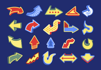 Cute Doodle Arrow Sticker Element Set 