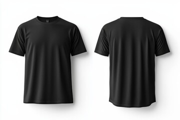 Black Tshirt Mockup Front and Back Isolated created with Generative AI