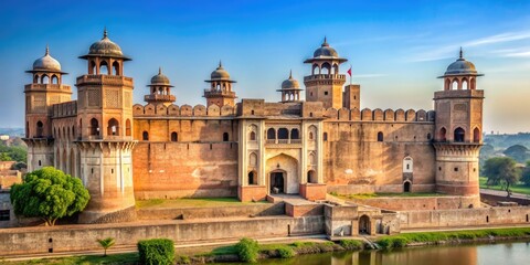 Obraz premium Old castle in the village of Lahore, Pakistan , ancient, historic, architecture, fortress, landmark, medieval