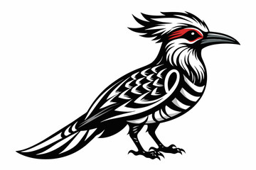 hoopoe bird black and white tattoo dark theme hoopoe vector art illustration