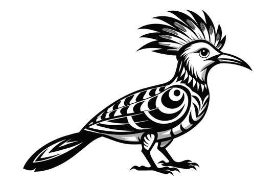 recommend clip art: hoopoe bird black and white tattoo dark theme hoopoe vector art illustration