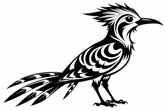 recommend clip art: hoopoe bird black and white tattoo dark theme hoopoe vector art illustration