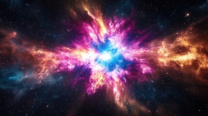 A vibrant cosmic explosion of colors, depicting the beauty of the universe.