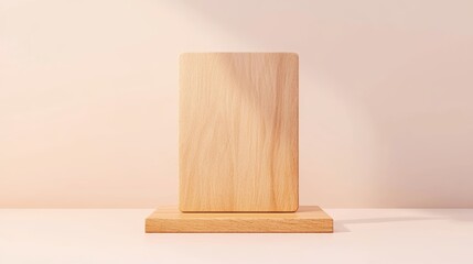 Engraved wooden photo stand with personalized text, minimalist design, 3D illustration