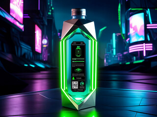 Obraz premium A model of a water bottle of the future