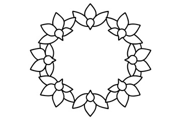 Collection of Christmas floral wreaths. Set of round frames for modern design for Holidays invitation card, poster, banner, postcard, packaging, greeting card, print. Romantic floral hand drown frame