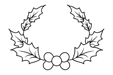 Collection of Christmas floral wreaths. Set of round frames for modern design for Holidays invitation card, poster, banner, postcard, packaging, greeting card, print. Romantic floral hand drown frame