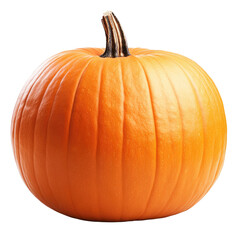 Obraz premium Orange Pumpkin Isolated on White Background for Halloween and Autumn Food