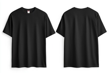 Black Tshirt Mockup Front and Back Isolated created with Generative AI