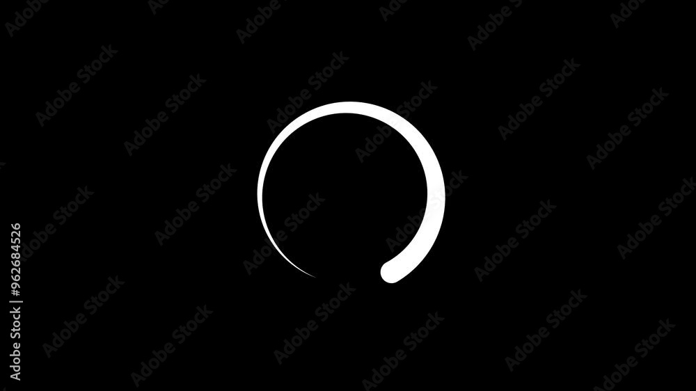 Poster a white circle loading bar representing progress and status updates in a clean, modern design.