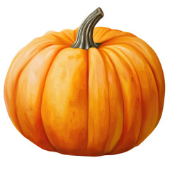 Obraz premium Watercolor Pumpkin Isolated on White Background, Illustration Art Oil Painting