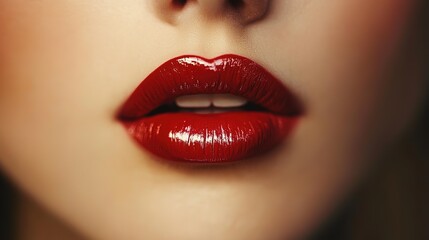 Obraz premium Elegant Lipstick Displayed with a Glossy Finish. The image features a classic lipstick with a sleek, polished look.
