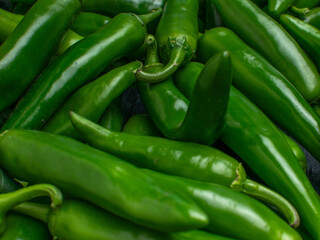 Fresh Green Jalapeno Peppers Vibrant, Spicy and Ready to Cook