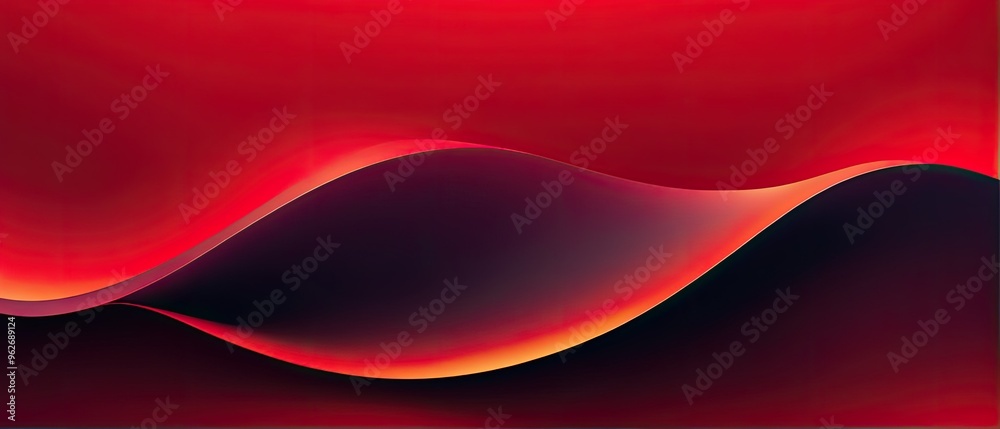 Wall mural abstract red and black wave